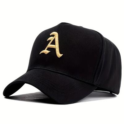 Fashionable Letter A Embroidered Baseball Cap for Men and Women, Hip-hop Trend for Spring, Summer, Autumn, Outdoor Adjustable Ca