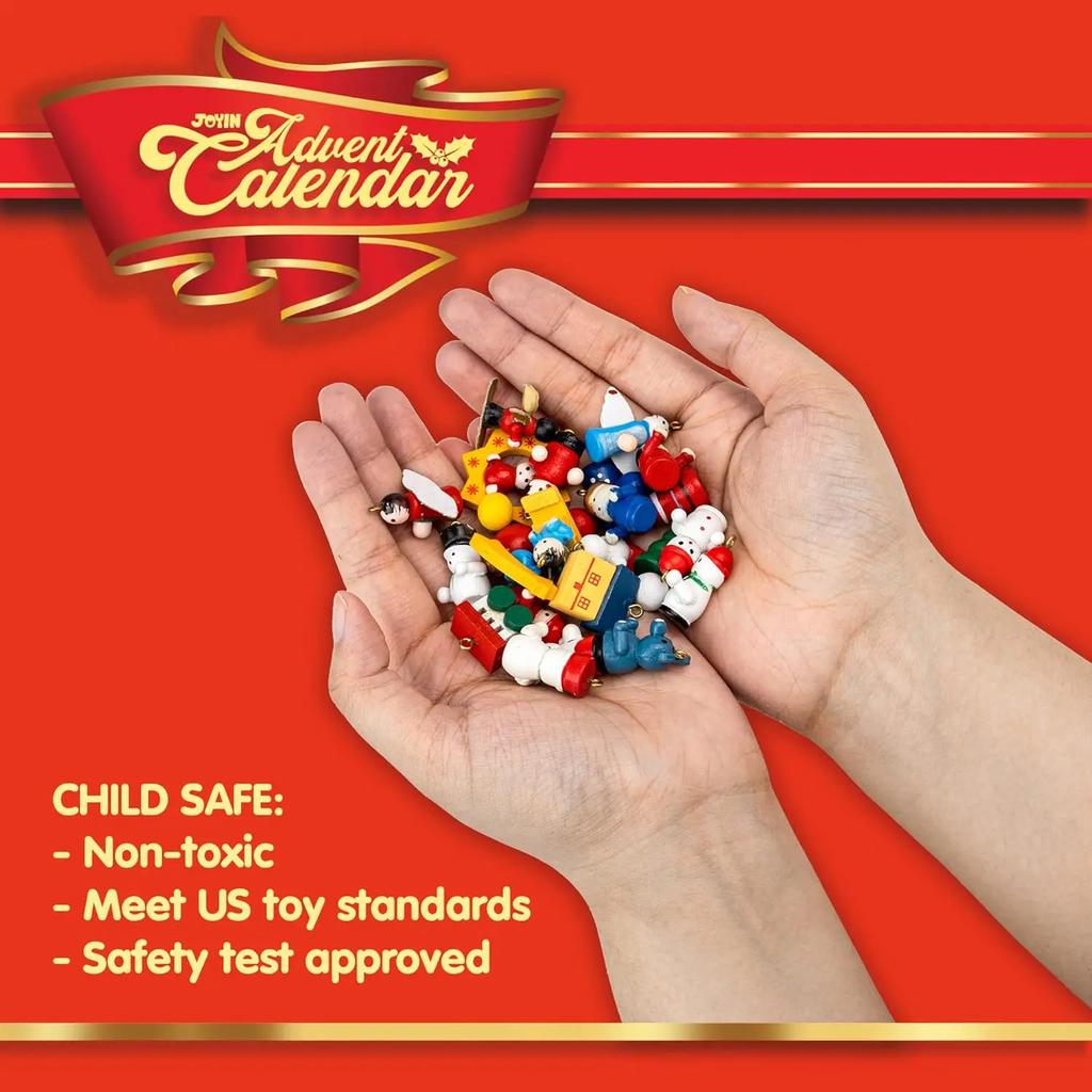 JOYFY Christmas Tree Advent Calendar 24 Days Countdown with Christmas Tree Snowman Santa Decorations for Boys Girls Party Favors