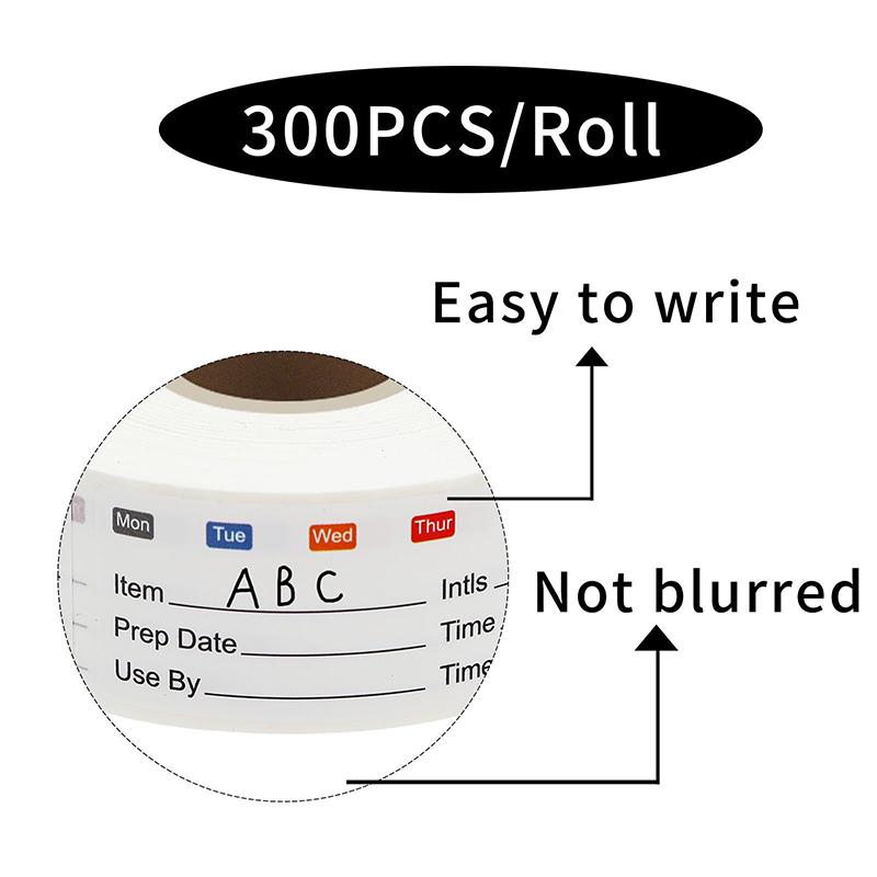 Kitchen Date Food Sticker Label Stationery Sticker 300Pcs/Roll Snacks Candy Storage Expiration Date Label Self-Adhesive Sticker