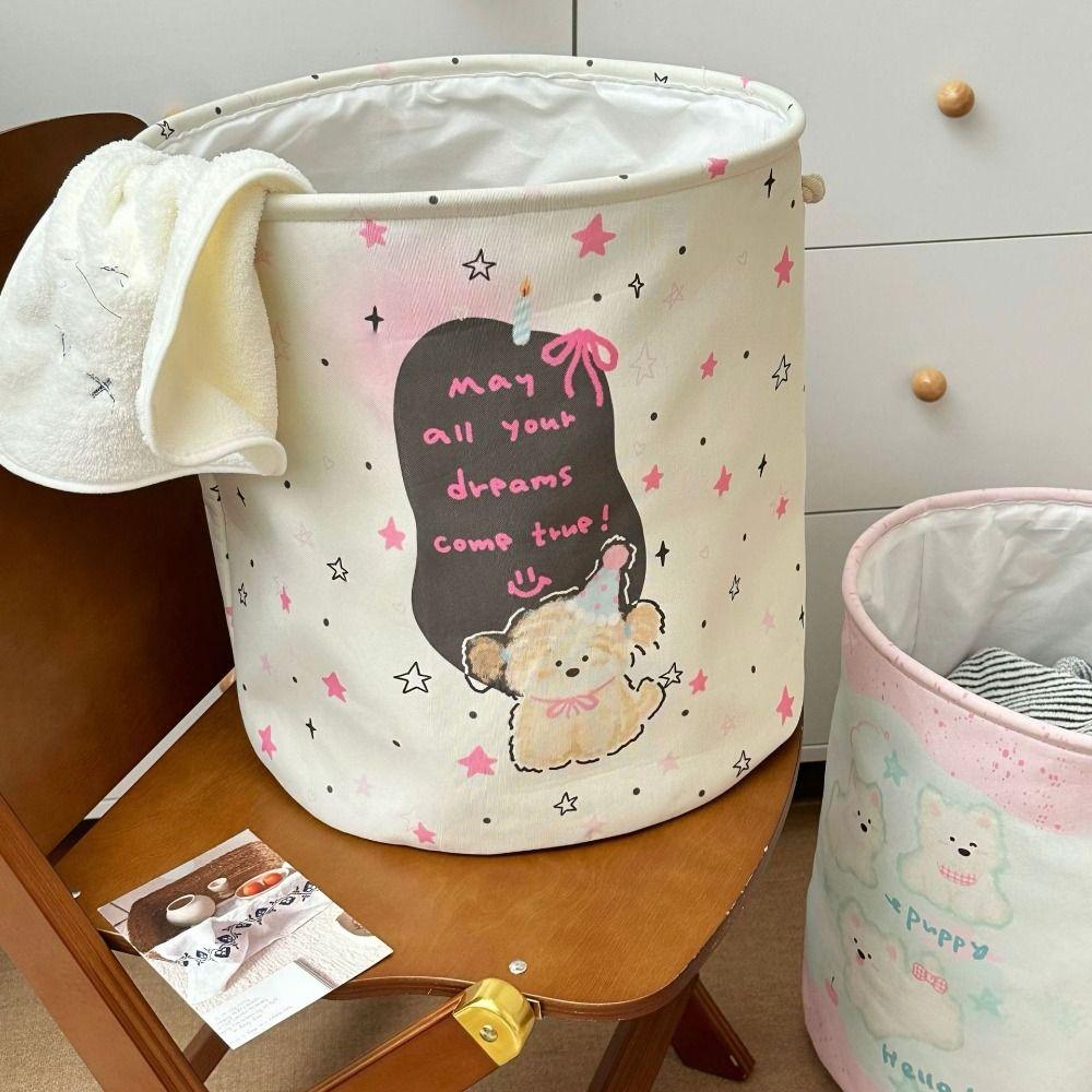 Space-Saving Toys Storage Basket Cartoon Clutter Baskets Korean Style Laundry Hamper  Kids Room