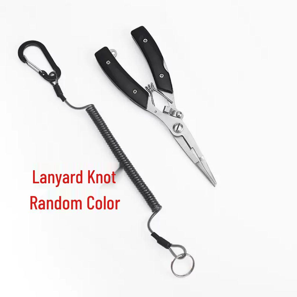 Stainless Steel Multi-function Fishing Pliers: Scissors, Hook Removal, PE Line Cutting, Hook Tying, Fish Control.
