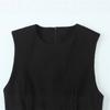 Dames Ronde Hals Mouwloze Mini Jurk Slim Fit Middelhoge Taille Streetwear Plooibodem Effen Jurk