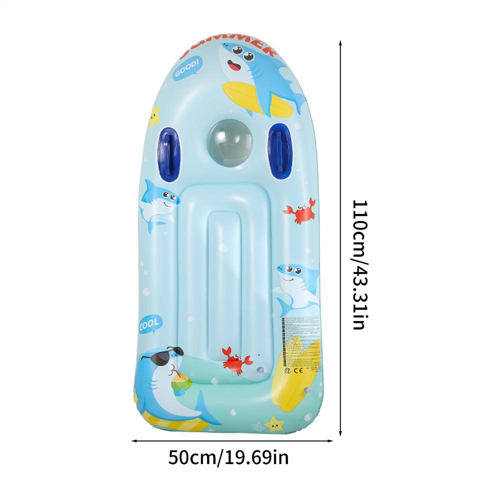 Beach Inflatable Board Floating Kids Pool Water Toy With Handles Inflatable Water Surfboard For Boys Girls Lake Beach Pond River синий