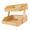 2 Tier Large Bamboo Fruit Basket Breathable Structure Strong Load Bearing Counter Vegetable Storage