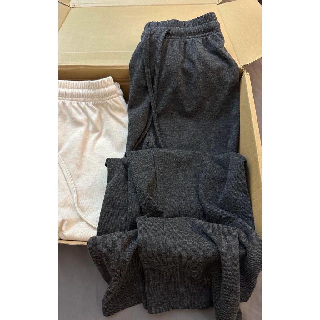 Dark Grey Unisex Lazy Style Drapey Winter Pants