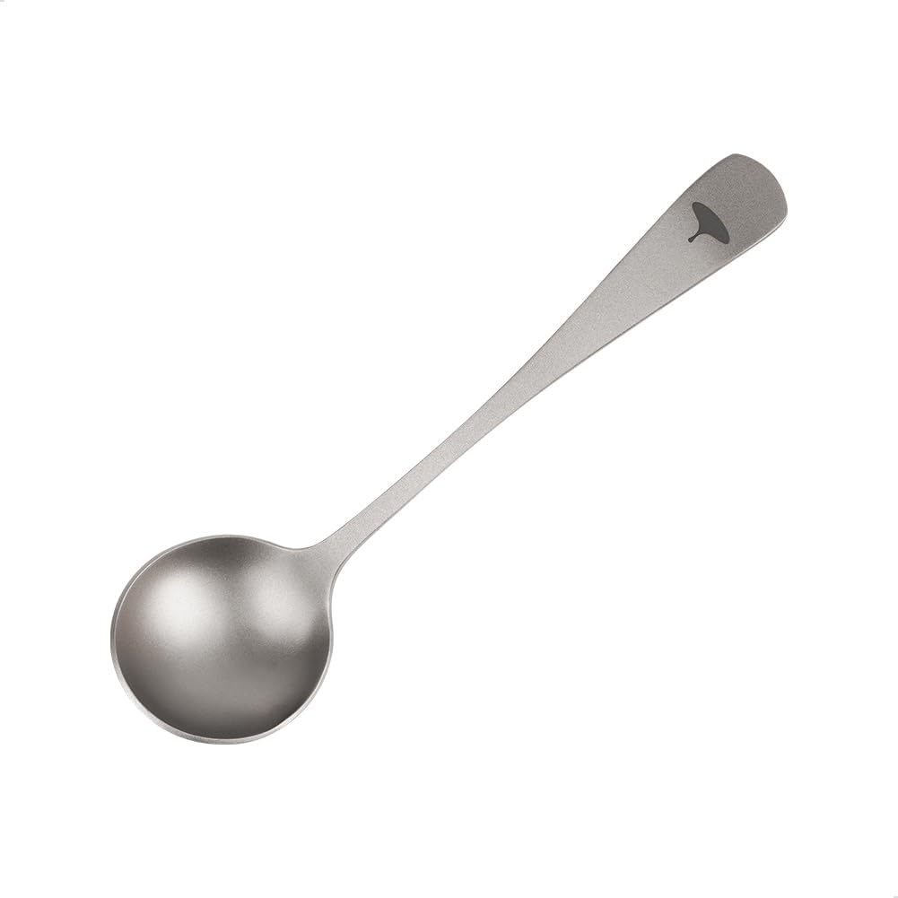 Watchget Profesjonell kaffesmakingsskje - 6,18 tommer Titan Rund Måleskje for Espresso, Spesialkaffe og Baristabruk