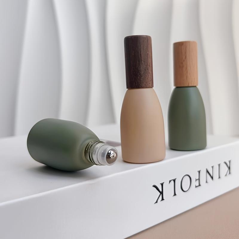 Set de 4 sticluțe roll-on de lux pentru parfum, uleiuri esențiale, culori cu dopuri, sticlă, fără ulei, spălare manuală numai