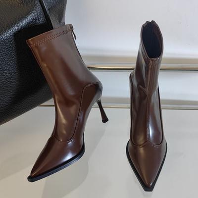 Skinny Boots Temperament High Heel Imperial Sister Style Thin Heel Short Boots Fashion Boots Sexy Pointed