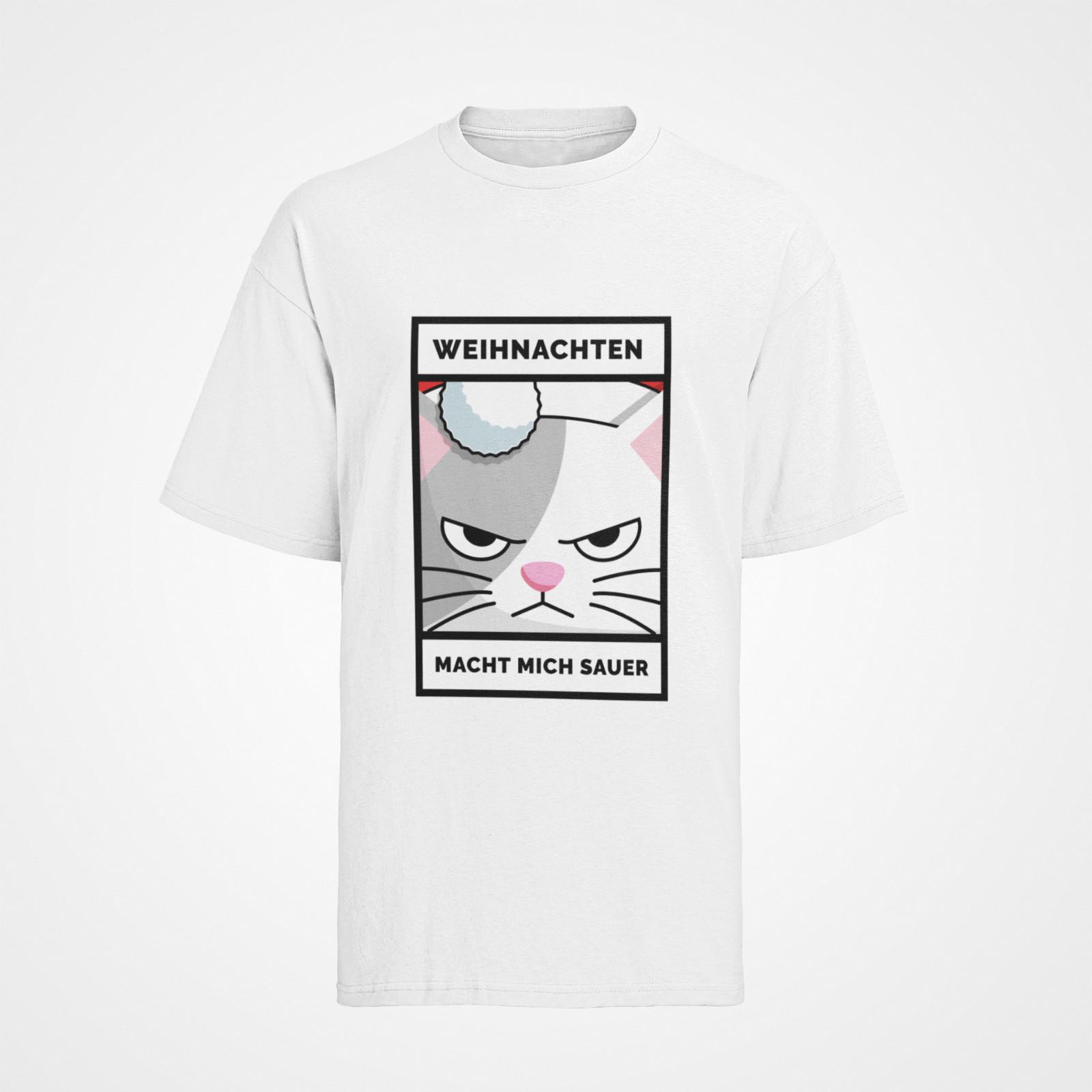 Organic Cotton Mens T-Shirt Mens Womens Tees Top Funny Christmas Cat I Don t Like 2XL