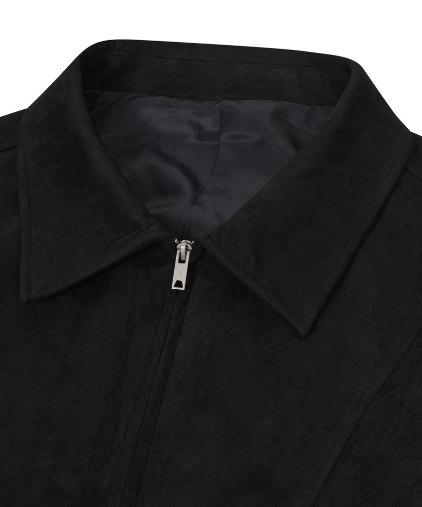 Standarderror 87-Stan061 Layer Line Suede Blouson Jacket Black