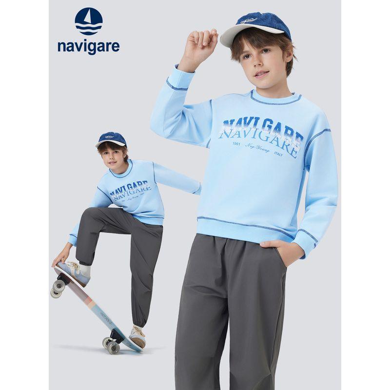 Navigare Italian Small Sailboat Children's Clothing Boys' Long-Sleeved Sweatshirt 2026 Spring New Children's Top