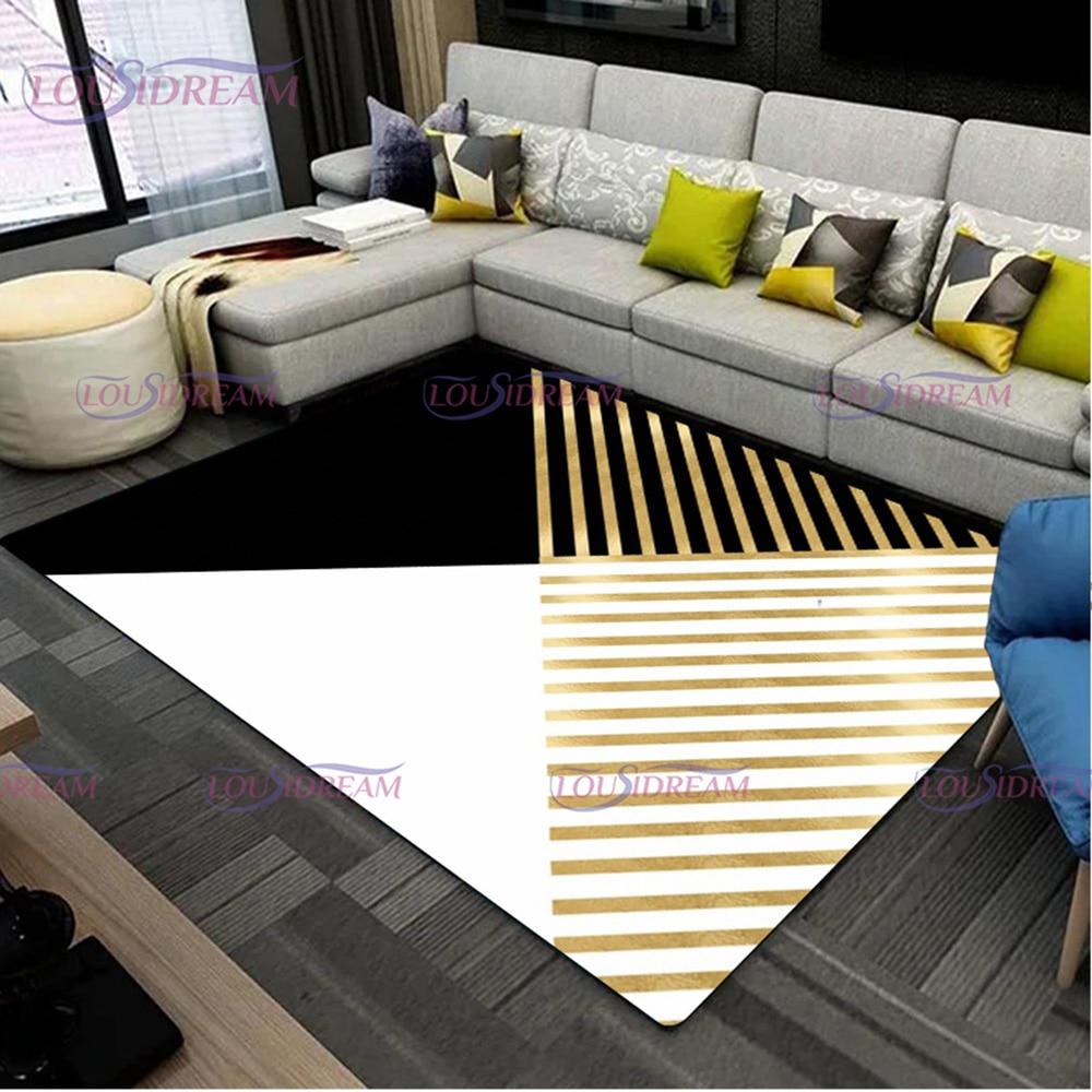 Golden Sun and Moon Carpet Entrance Door Floor Mat Abstract Geometric Optical Doormat Non-slip Floor Mat Living Room Decor Rug