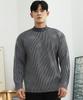 BOASTFIT Signature Oversized Striped Wool Knit Grey Navy