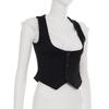 Vintage Preppy Two-Piece Spliced Vest: Sleek & Sexy Crop Top