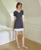 Salon De Yon Shirt Detail Mini Dress_ Gray