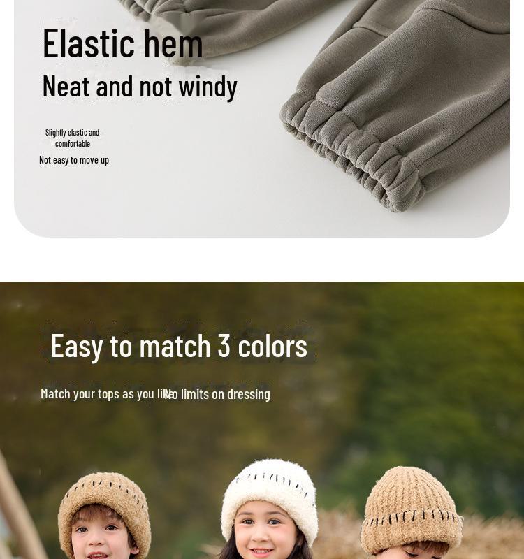 Baumwollhose Kinder Plus Samt Winterhose, Herbst/Winter Sporthose für Jungen und Mädchen