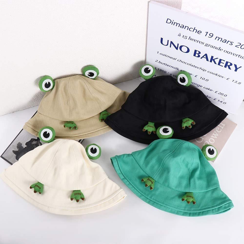 Breathable Sun Cap Big Brim Cute Sun Visor Hat Cute Frog Fisherman Hat  Outdoor Activities
