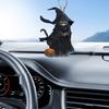 Yousheng Halloween Pingente de Gato Bruxa Decoração de Carro com Cordão Fácil de Instalar Ornamento Pendurado Espelho Retrovisor Interno de Carro
