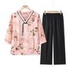 Datang Lady Breathable Stand Collar Shirt Set