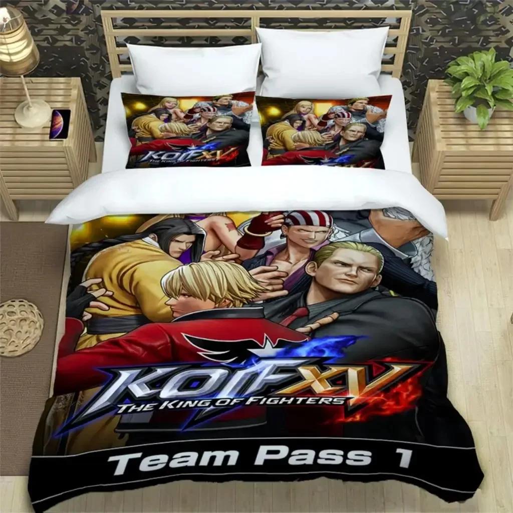 KOF  Art Print Three Piece Bedding Set Fashion Article Boys Or Adults For Beds Quilt Covers Pillowcases Bedding Set