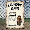 Metal Wall Art Vintage Laundry Room Decor Funny Kitchen Poster