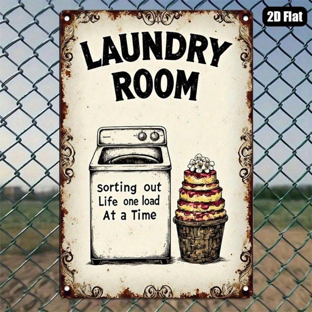 Metal Wall Art Vintage Laundry Room Decor Funny Kitchen Poster