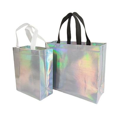 Laser Iridescent Laminated Non-woven 3D Tote Bag with Printed Logo