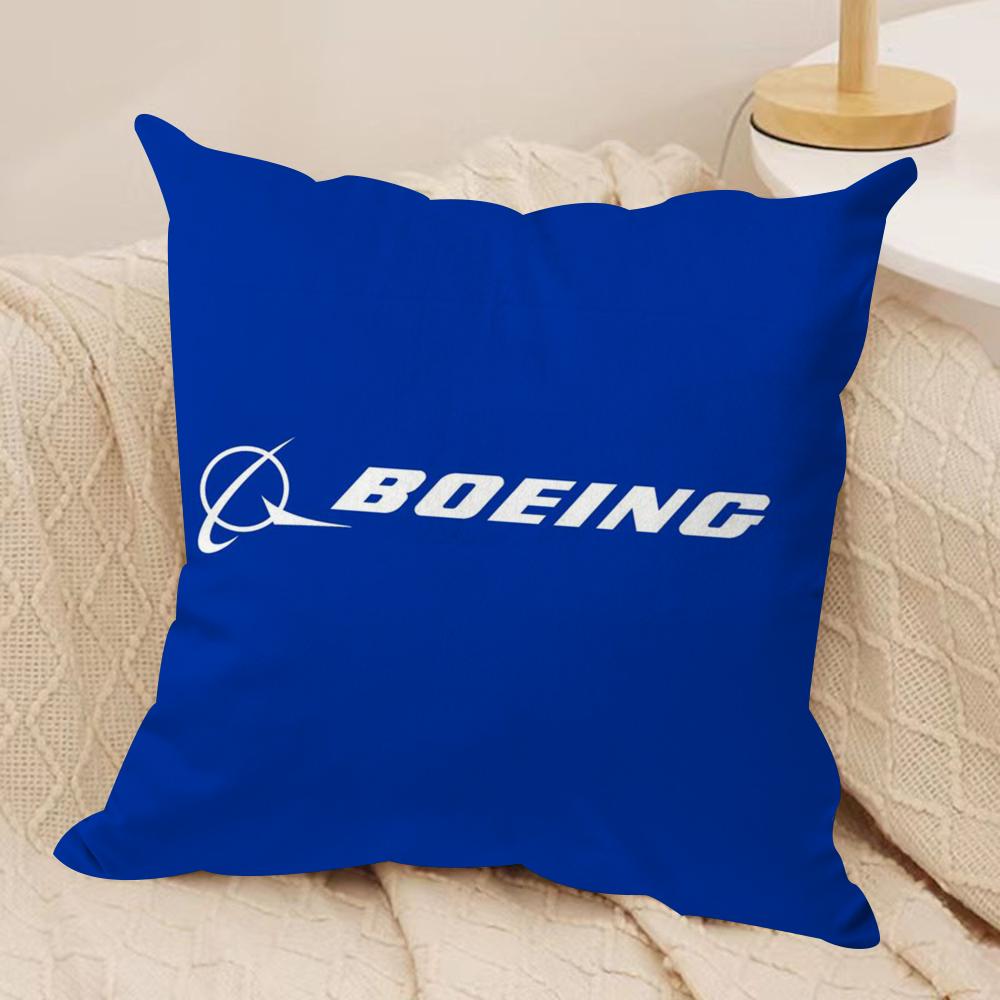 Fashion The Boeing Company Cushion Cover Silky Short Plush DoubleSided Printed Pillow Case for Sofa All Seasons Home Decor Gift