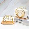 Creative Wood Base Iron Napkin Holder Modern Style Stable Countertop Napkin Organizer Paper Dispenser Rack Table Decoration