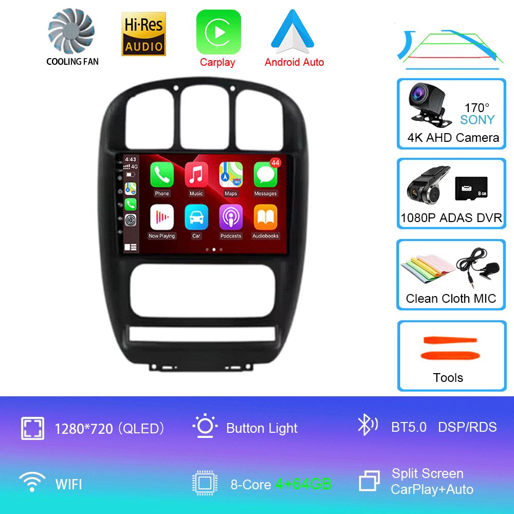 For Dodge Caravan 4 For Chrysler Grand Voyager RS 2000 - 2012 Android 14 Carplay Auto Car Radio Multimedia Video Player Screen