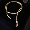 Fashionable Gold/Silver Snake Necklace Versatile Snake Necklace Neck Chain With Two Wearing Options For Chic Outfits