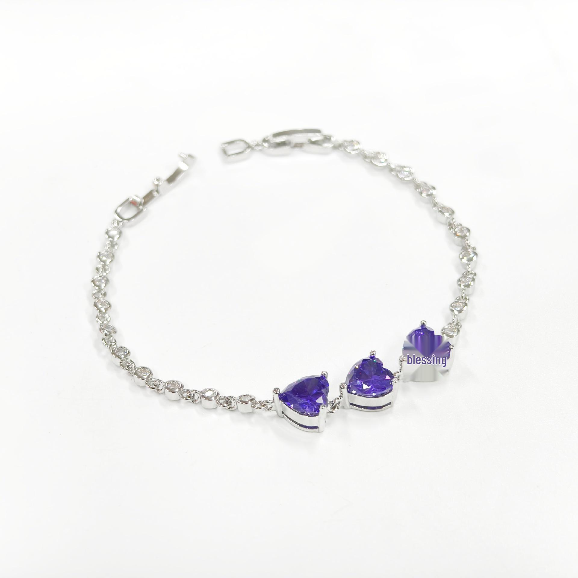 Gesi En Heart Zircon Bracelet: Elegant, Fashionable, Geometric Design, Exquisite for a High-End Feel