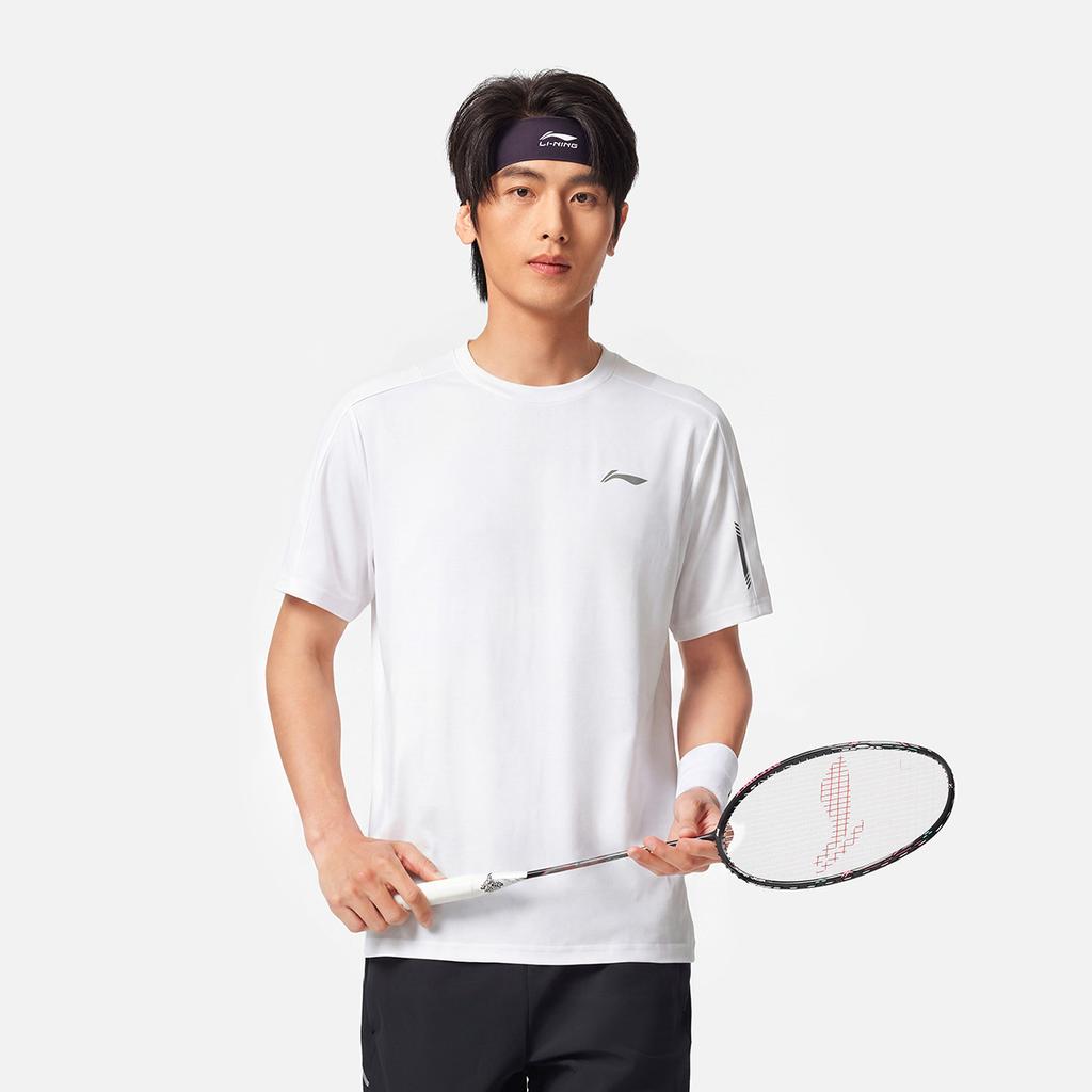Li-Ning Casual Simple Fashion Versatile Round Neck Quick-Dry Moisture-Wicking Breathable Summer Sports Short Sleeve T-Shirt Men Tops White ATSWA73-6