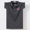 T-shirt da uomo a maniche corte con risvolto taglie forti. Polo oversize. T-shirt a mezza manica casual da lavoro in cotone sottile