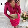 Rochie de seară cu mânecă lungă Femei Paiete Strălucitoare Rochie de petrecere Decolteu adânc Corset Mini Accesorizată Toamnă Iarnă Cocktail Gală pentru Bal Club Strâmtă