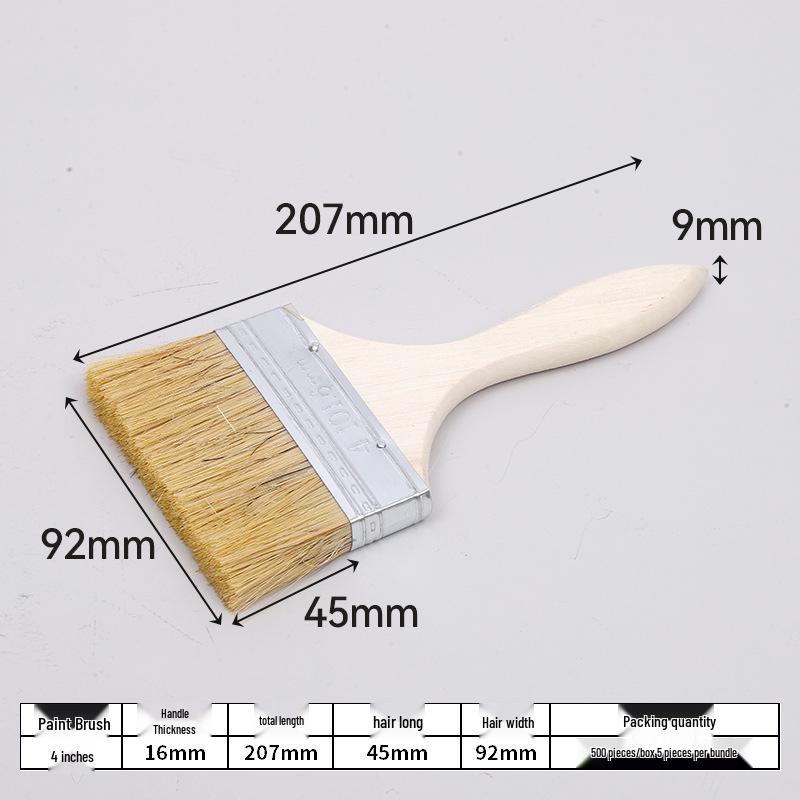 Thick Bristle Paint Brush with Wooden Handle for Cleaning & Barbecue