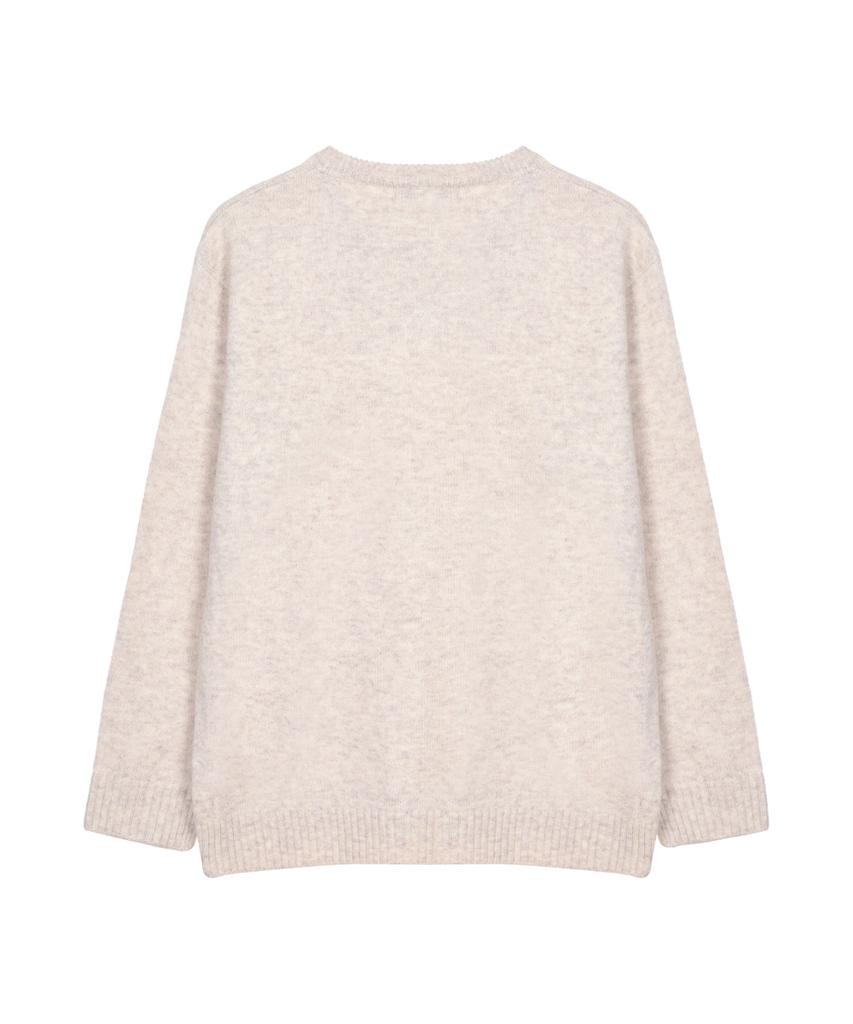 Nigaennikol [Essential] Classical Soft V Sweater_Peach Beige