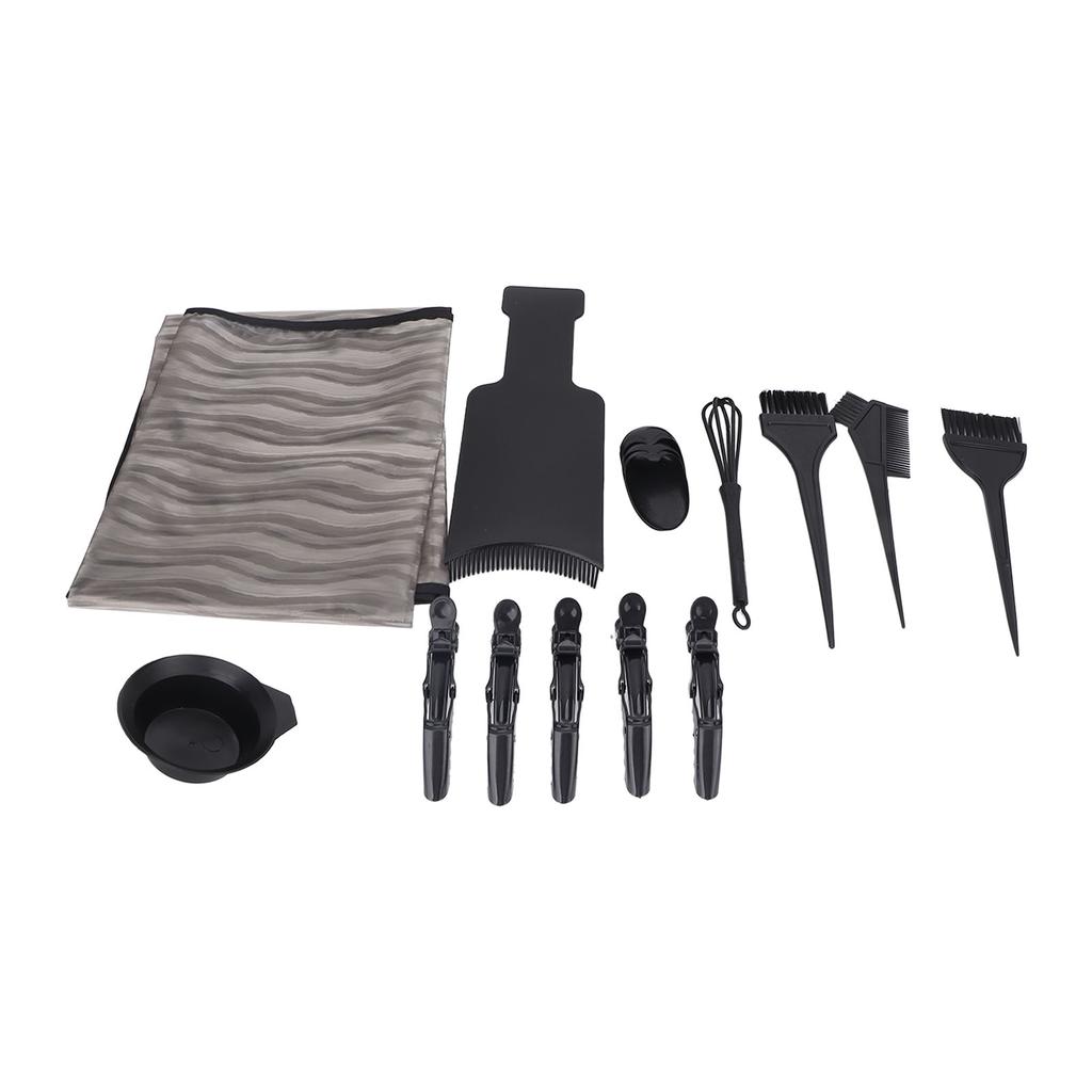 16-teiliges Haarfärbe-Set DIY Pinsel Umhang Krokodilklemmen Rührstab Strähnchenbrett Ohrenschützer Färbeschale