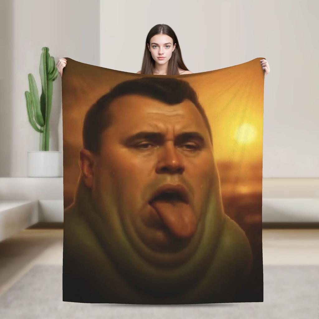 Charlie Kirk Creative Meme Funny Blankets Velvet Printed Blue Baby Multifunction Lightweight Throw Blankets for Home
