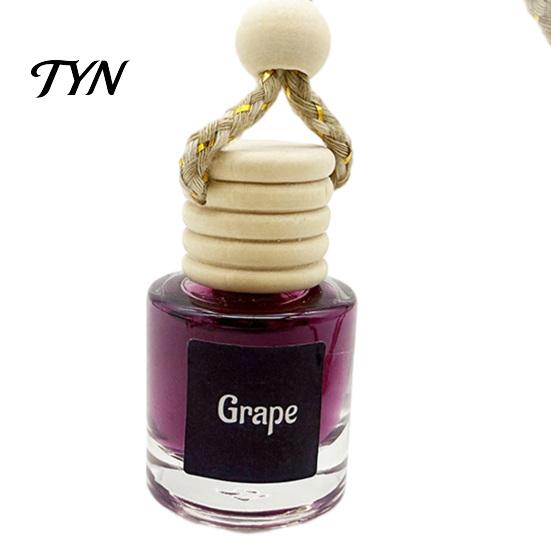 Hanging Essential Oil Bottle for Closet Car Aromatherapy, Glass with Volatile Wooden Stopper Diffuser, Portable Interior Accessories Air Freshener