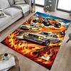 1PC Hot Rods Flames Extra Large Non-Slip Floor Carpet, Office, Family, Bedroom, Studio Large Area Rug Indoor Rugs, Vibrant Colors-W239