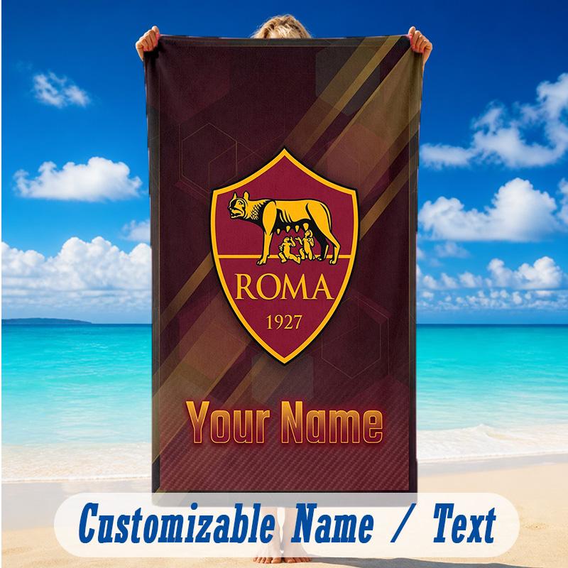 Beach Towel Custom Name Text, Quick Dry Large Towel For Beach HomeAS Roma