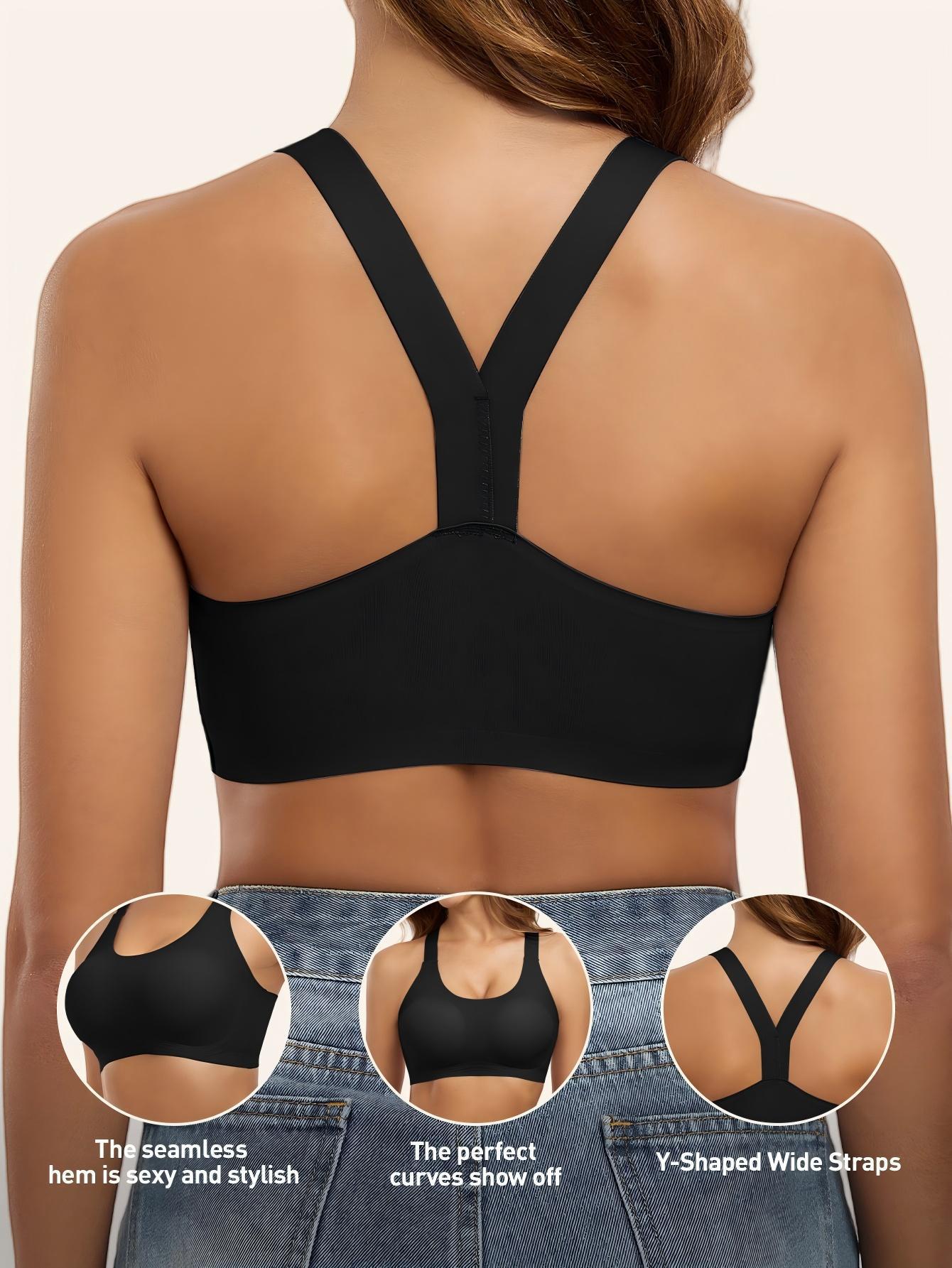 

Stylish and sexy shoulder straps, beautiful back without steel ring, large size without traces, gathering sports underwear, bra with chest pad. S чёрный