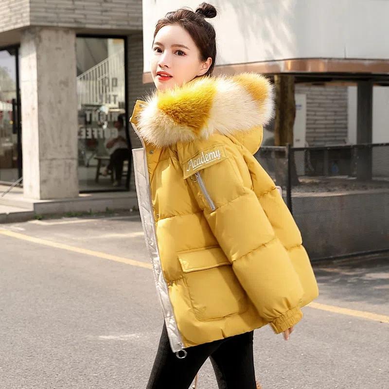 Winter Chic Down Cotton Jackets Women's Korean Style Loose Warm Coats Large Size Solid Color Hooded Short Coats