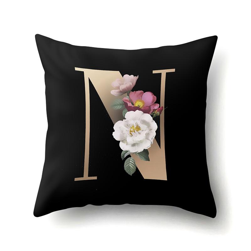 Polyester Pillowcase Home Car Decoration Printing Pillowcase 26 English Letter Cushion Cover