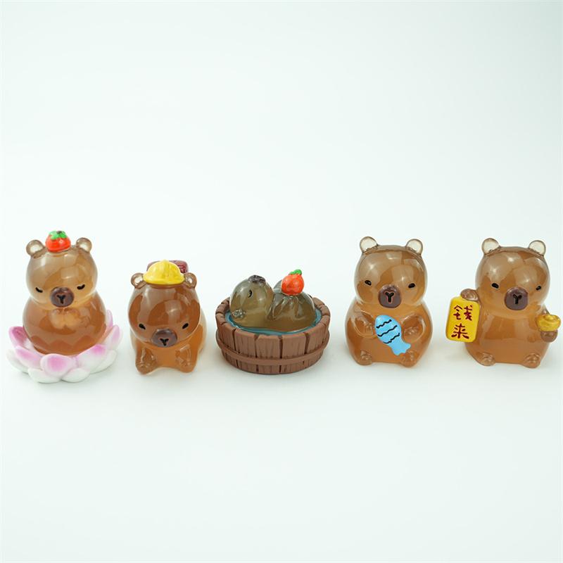 

Capybara Luminous Resin Ornament Car Home Desktop Small Ornament Cute Decorations