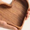 Wooden Serving Trays Stackable Candy Dish Heart-Shaped Nut Snack Tray Multi-tiered Platters for Coffee Table Rustic Home Decor