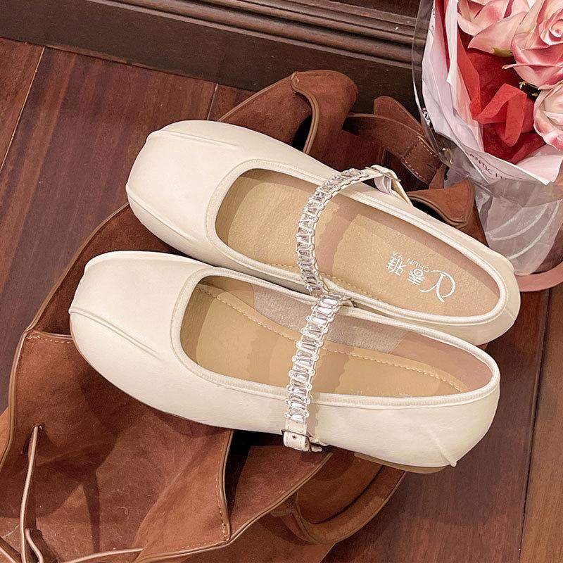 French Small Fragrant Style Retro Round Head Single Shoes Women's 25 Summer Comfortable Versatile Shallow Mouth Word with Soft Sole Mary Jane Shoes