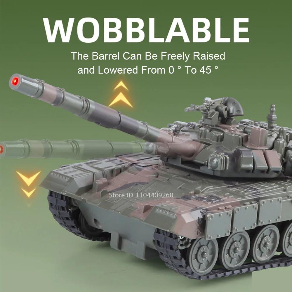 1:32 Leopard2 T-90 M4 Main Battle Tank Tiger Heavy Tanks Model Toy Car Sound Light Spray Military Vehicle Models for Boys Kids