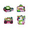 Original Cartoon Enamel Metal Brooch Cute Pink Music Theme Frog Lapel Pin for Clothes Backpack Decoration Fashion Badge Accessory